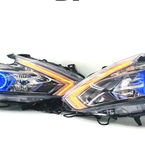 16-19 Nissan Altima RGBW Led Halo Projector Headlights Switchback Eyebrows