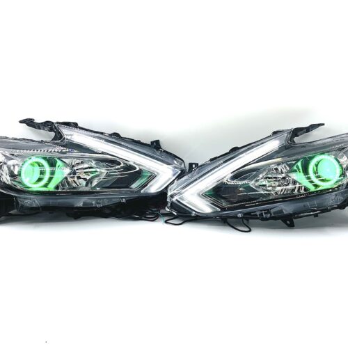 16-19 Nissan Altima RGBW Led Halo Projector Headlights Switchback Eyebrows