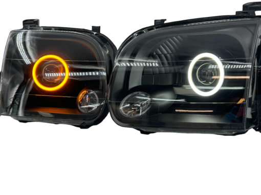 2000-2007 Toyota Tundra Black Projector LED Halo Switchback Headlights