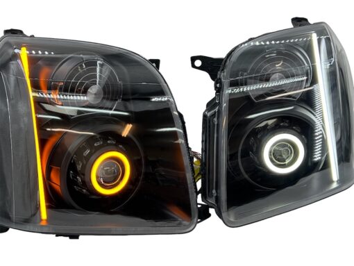 07-14 GMC Yukon XL 1500 Switchback LED Halo Light Black Projector Retrofit Headlights