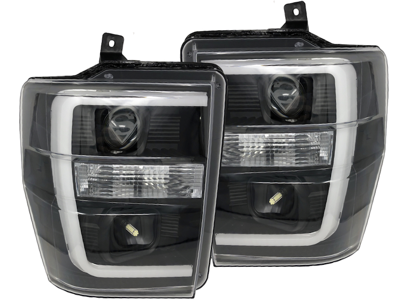 For 2008 2009 2010 Ford F250 F350 F450 Super duty Headlight Assembly,OE Projector Headlamp,Chrome Housing,One-Year Limited Warranty AUTOSAVER88 Pair,7C3Z-13008BA,7C3Z-13008AA 