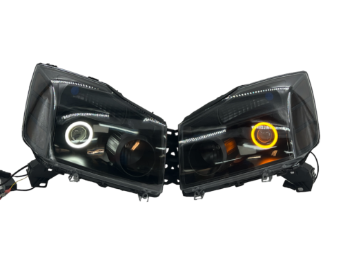 04-15 Nissan Titan 04-07 Armada LED Halo Black Projector Headlights