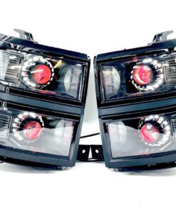 14-15 Chevrolet Silverado 1500 Halo Projector LED Demon Eye Headlights