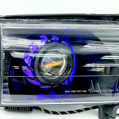 96-02 Toyota 4Runner Black Retrofit Headlights RGBW Led Halo Lights
