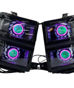 2014-2015 Chevrolet Silverado 1500 RGBW Custom Retrofit Quad Halo Projector LED Headlights