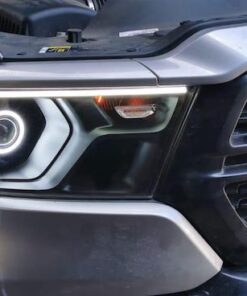 2019 5th Gen Ram Black Headlights w/ LED Switchback Halo Eyebrows