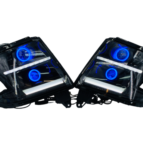 2015-2020 Chevrolet Tahoe Suburban Black Projector Headlights LED Halo Lights