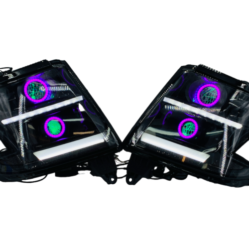 2015-2020 Chevrolet Tahoe Suburban Black Projector Headlights LED Halo Lights