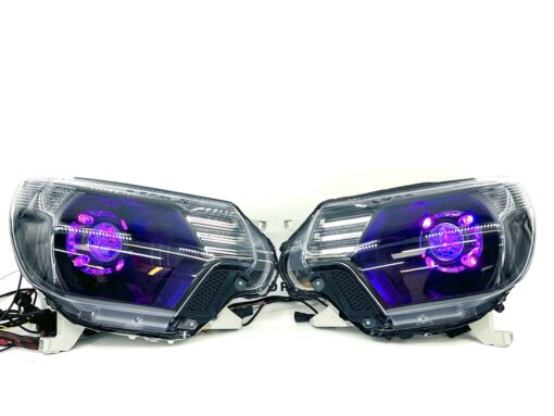 12-15 Toyota Tacoma Custom Retrofit Projector Headlights RGBW Led Lights