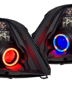 08-14 Cadillac CTS Black Retrofit RGB Led Halo Headlights
