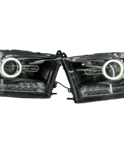 09-18 Ram Custom Black Projector Switchback LED Halo Headlights