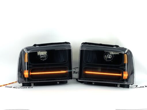 2005-2007 FORD F-250 Switchback Black LED Projector Headlights