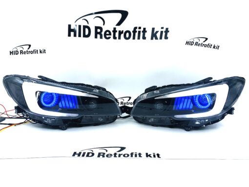 2014-2017 Subaru STI RGBW Led Halo Black Retrofit Headlights