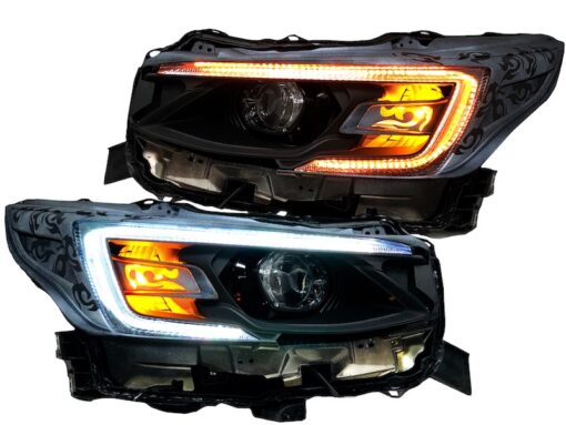 2020-2021 Subaru Legacy Outback Black Headlights with Switchback LED DRL