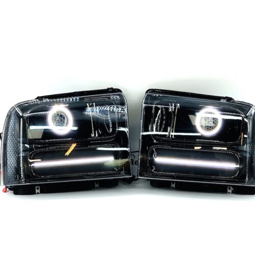 2005-2007 Ford F250 F350 Superduty LED Halo Switchback Projector Retrofit Headlights