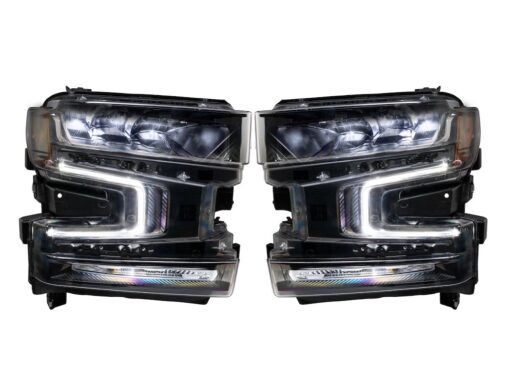 2019-2021 Chevrolet Silverado 1500 Custom Retrofit RGBW LED DRL Demon Eyes Custom Headlights