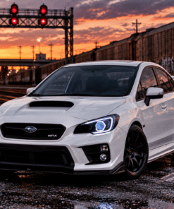 2015-2021 Subaru WRX Black Headlights RGBW C-Light Halo Lights