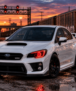 2015-2021 Subaru WRX Black Headlights RGBW C-Light Halo Lights