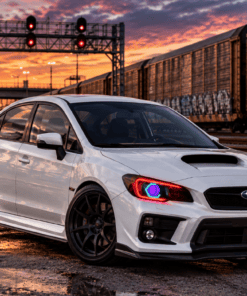 2015-2021 Subaru WRX Black Headlights RGBW C-Light Halo Lights