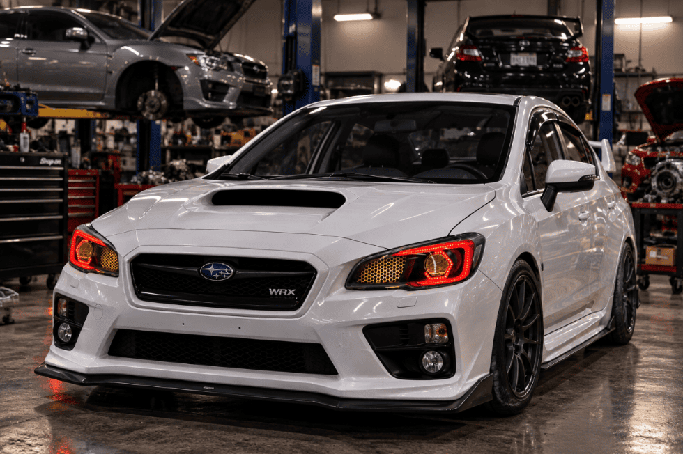2015-2021 Subaru WRX Hex LED RGBW Halo Black Projector Headlights