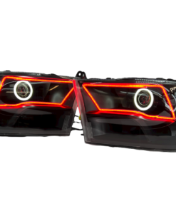 09-18 RAM 1500 Black Retrofit Projector Headlights LED Halo Lights