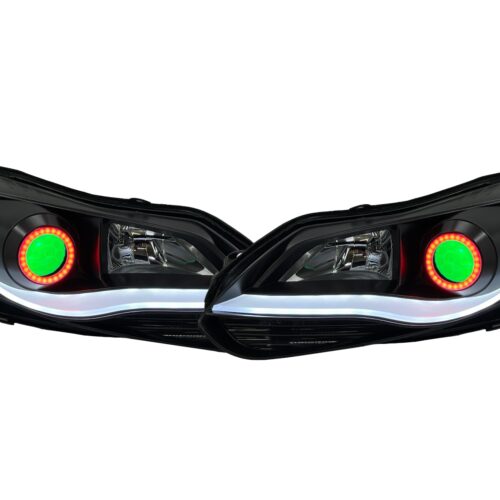 2012-2014 Ford Focus ST Custom Retrofit Led Halo Black Headlights