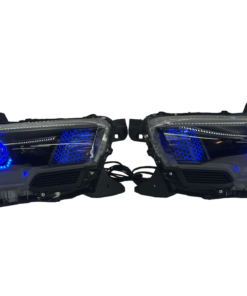 16-20 Toyota Tacoma RGBW Led Custom Halo Projector Black Headlights