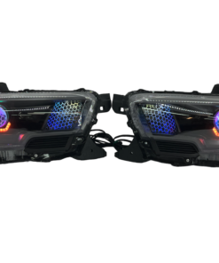 16-20 Toyota Tacoma RGBW Led Custom Halo Projector Black Headlights