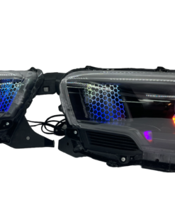 16-20 Toyota Tacoma RGBW Led Custom Halo Projector Black Headlights