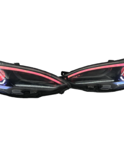 2012-2016 Tesla Model S Black Custom Headlights RGBW Led DRL Halo Lights