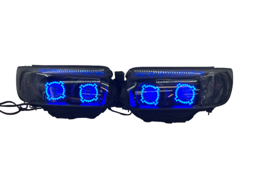 06-08 Subaru Forester Quad Biled Projector Retrofit RGBW Led Halo Headlights