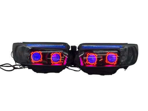 06-08 Subaru Forester Quad Biled Projector Retrofit RGBW Led Halo Headlights