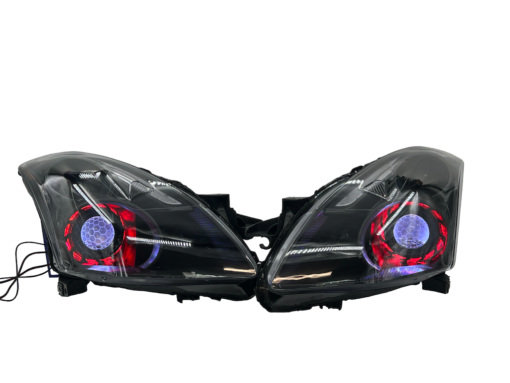 10-12 Nissan Altima Sedan 4dr Custom RGBW Led halo Demon Eyes Black Projector Headlights