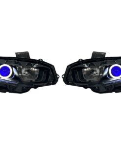2016-2021 Honda Civic RGBW DRLS Led Halo Black Projector Headlights