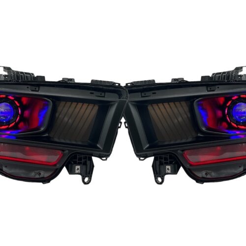 19-22 RAM 2500 3500 RGBW Multicolor Led Halo Demon Eye Black Retrofit Headlights