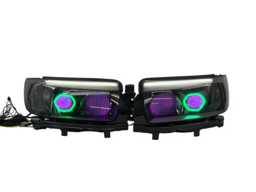 06-08 Subaru Forester Angry Custom Retrofit Black Projector LED Halo Acrylic Headlights