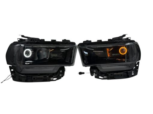 19-22 RAM 2500 3500 Switchback Headlamp LED Halo Projector Black Retrofit Headlights