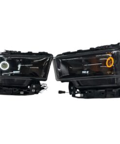 19-22 RAM 2500 3500 Switchback Headlamp LED Halo Projector Black Retrofit Headlights