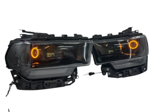 19-22 RAM 2500 3500 Switchback Headlamp LED Halo Projector Black Retrofit Headlights