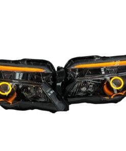 16-24 Honda Ridgeline Black Retrofit Headlights Switchback LED Halo Projector Lights