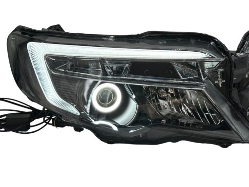 16-24 Honda Ridgeline Black Retrofit Headlights Switchback LED Halo Projector Lights
