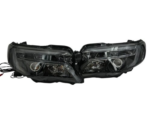 16-24 Honda Ridgeline Black Retrofit Headlights Switchback LED Halo Projector Lights