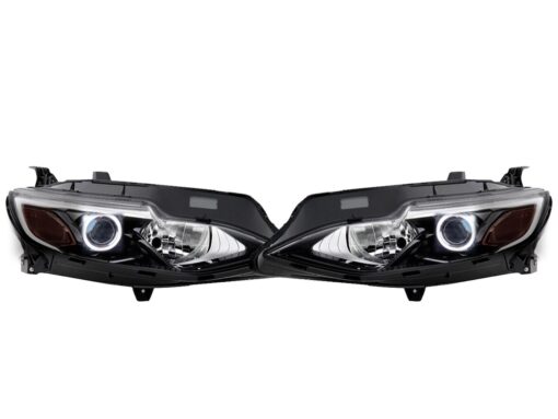 2019-2024 Chevy Chevrolet Malibu Switchback LED Halo DRL Turn Signals Custom Black Retrofit Projector Headlights