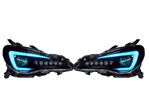 17-20 Subaru BRZ Custom RGBW Flow Series LED DRLS Demon Eye Retrofit Black Projector Headlights