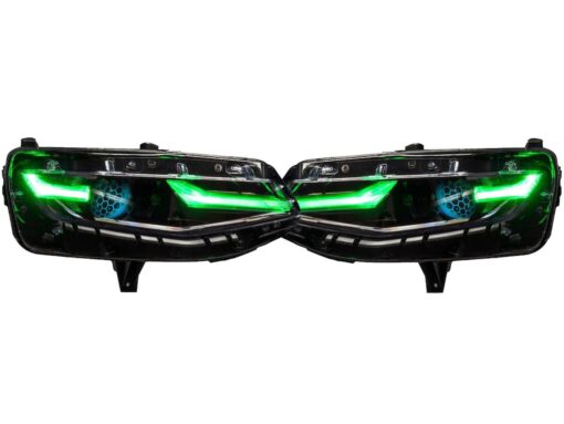 2019-2023 CHEVROLET CAMARO LS/LT Custom RGBW Chasing LED DRLS Demon Eye Retrofit Headlights