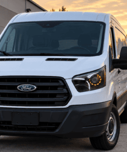 2015-2026 Ford Transit 150 250 350 Black Retrofit Biled Projector LED Switchback Headlights