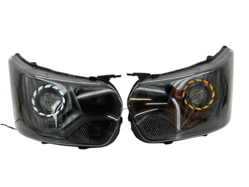 2015-2023 Ford Transit 150 250 350 Black Retrofit Biled Projector LED Switchback Headlights