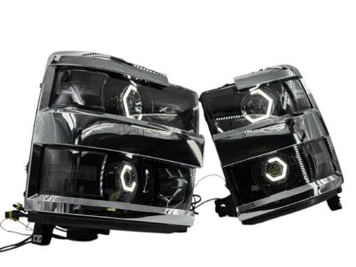 15-19 Chevrolet Silverado 2500HD 3500HD Full Switchback Led Halo Projector Headlights