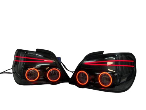 2004-2007 Subaru Impreza WRX STI Infinity LED Halo Tail Lights Black