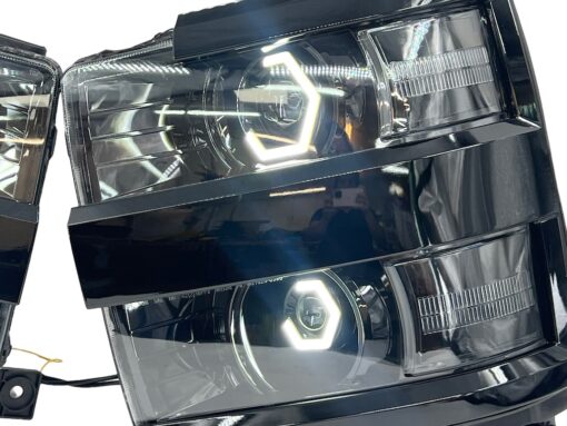 15-19 Chevrolet Silverado 2500HD 3500HD Full Switchback Led Halo Projector Headlights